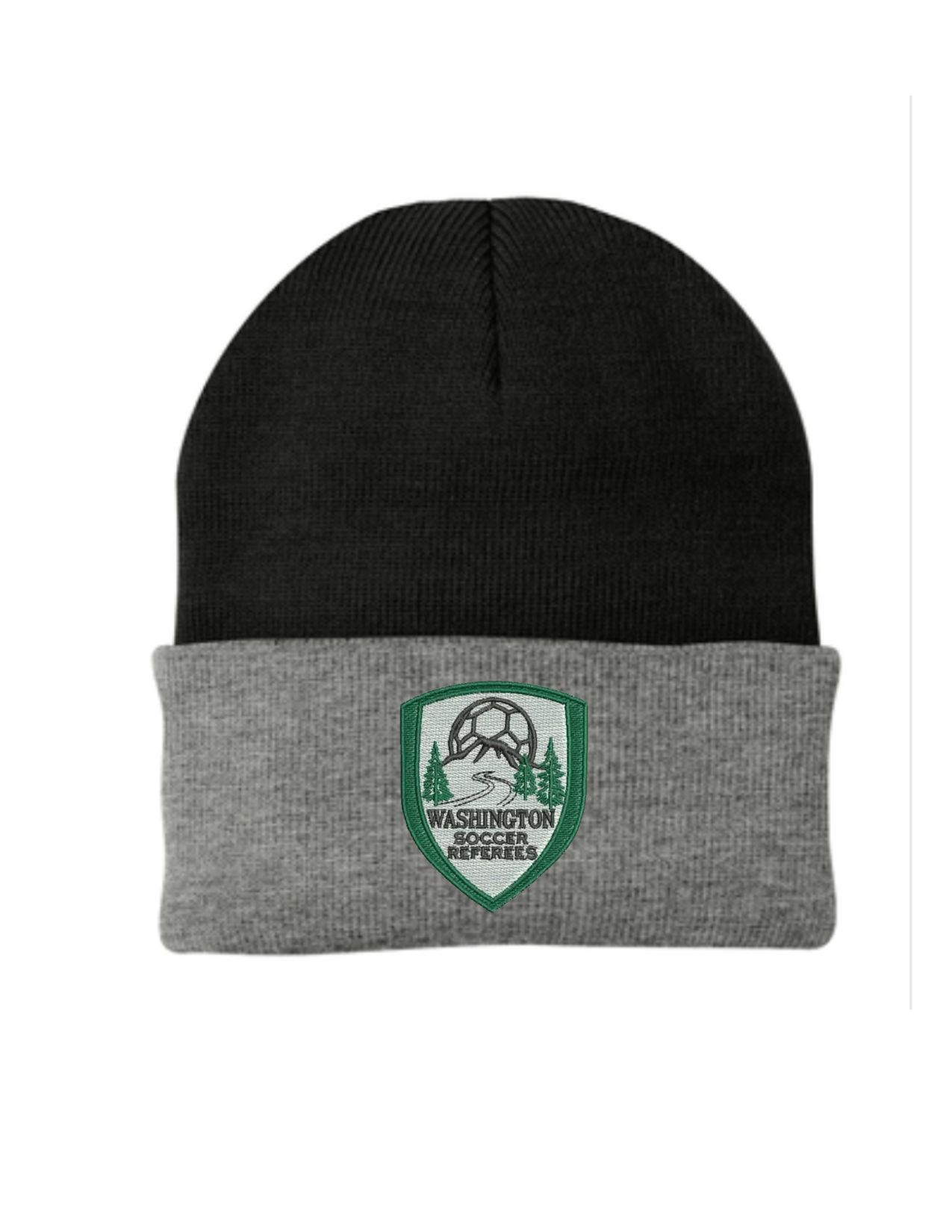 Port & Company ® Knit Beanie Black/Grey