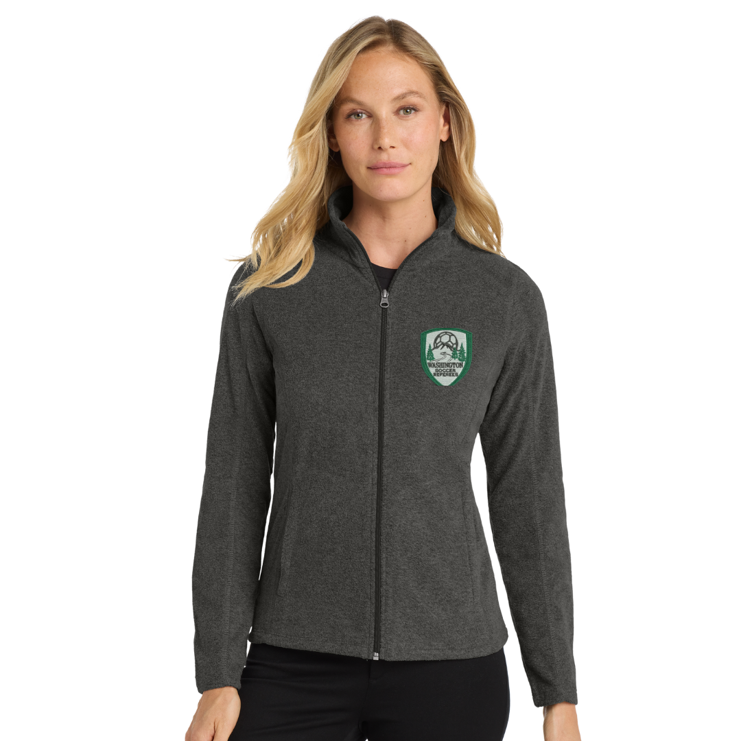 Port Authority® Women's Heather Microfleece Full-Zip Jacket